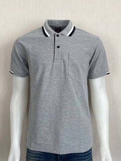 เสิ้อยืดปกโปโล เสื้อโปโลแขนสั้นสีเทา เสื้อฟอร์มพนักงาน