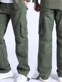 กางเกงช่าง กางเกงคนสวน กางเกงทหารสีเขียวขี้ม้า กระเป๋าอาร์มเข่า