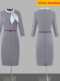 ชุดเดรส ชุดพนักงานต้อนรับโรงแรม ชุดพนักงานขาย