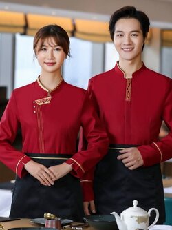 ชุดพนักงานเสริฟ ชุดพนักงานต้อนรับห้องอาหารโรงแรม ชุดพนักงานร้านอาหาร