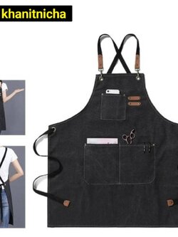 ผ้ากันเปื้อน ผ้ากันเปื้อนพนักงานร้านกาแฟ ผ้ากันพนักงานเสริฟ ผ้ากันเปื้อนกุ๊ก