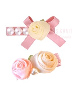กิ๊บดอกไม้ ดอกกุหลาบ พาสเทล สีหวาน Cute Pastel Rose Hair Clip
