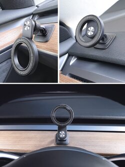 OQTIQ for MagSafe Phone Mount Magnetic Phone Holder for Tesla Car Dash Mount Phone Holder Fit Curved Surface Flexible Rotation