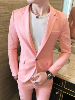 ชุดสูทผู้ชาย สีชมพู สีเขียว สีแดง สีดำ สีขาว สีน้ำเงิน ทรงสลิม