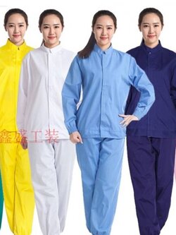 ชุดพนักงานโรงงาน ชุดพนักงาน QC ห้องปลอดเชื้อ ชุดโรงงานอาหาร ห้องปลอดเชื้อ
