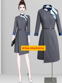 ชุดเดรส ชุดพนักงานต้อนรับ ชุดพนักงานห้างสรรพสินค้า ชุดพนักงานขาย