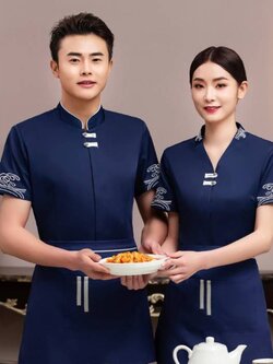 ชุดฟอร์มพนักงาน ชุดพนักงานเสริฟ ชุดพนักงานร้านอาหารจีน