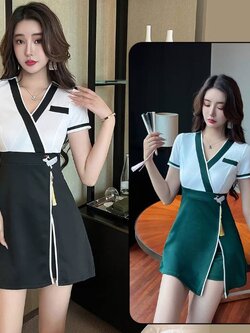 ชุดพนักงานไนท์คลับ ชุดพนักงานซาวน่า ชุดช่างเสริมสวย สปา