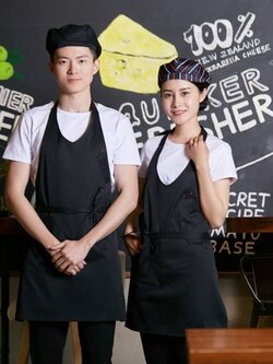 ผ้ากันเปื้อนพนักงานร้านกาแฟ ร้านอาหาร ซุปเบอร์มาร์เก็ต
