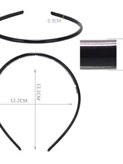 ที่คาดผมสีดำ สำหรับผู้ชาย ผู้หญิง (1ชิ้น) (หนา 0.5 ซม) Black Headband for Men and Women (Thickness: 0.5 cm)