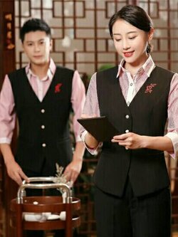 เสื้อพนักงานเสริฟ ร้านกาแฟ ร้านอาหาร ชุดพนักงานต้อนรับ