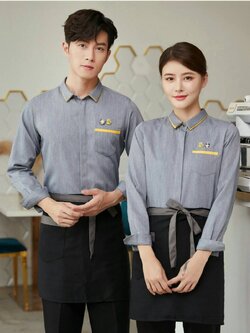 ชุดพนักงานร้านกาแฟ ร้านอาหารโรงแรม รีสอร์ท