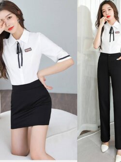 ชุดคลินิกความงาม ชุดพนักงานต้อนรับ ชุดฟอร์มพนักงาน