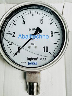 WIKA Bourdon tube pressure gauge, stainless steel