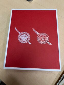 กล่องบุกำมะหยี่สีแดงสกรีนหน้ากล่อง