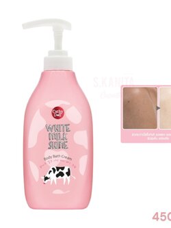 Cathy Doll เคที่ดอลล์ ไวท์มิลค์ไชน์ บอดี้บาธครีม ครีมอาบน้ำน้ำนม (450 มล) White Milk Shine Body Bath Cream (450 ML)
