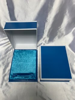 กล่องบุกำมะหยี่สีฟ้า