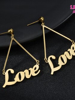 ต่างหู สแตนเลส Love Stainless Earrings (SKU-05951)