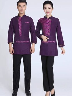 ชุดฟอร์มพนักงานเสริฟ ชุดพนักงานร้านอาหารไทย รีสอร์ท โรงแรม