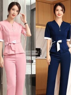 ชุดคลินิกความงาม ชุดพนักงานต้อนรับ ชุดสปา