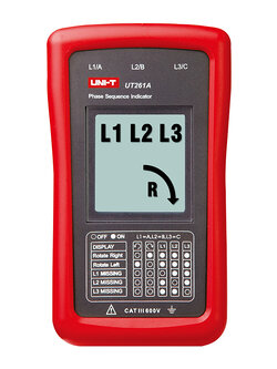UT261A Phase Sequence and Motor Rotation Indicators