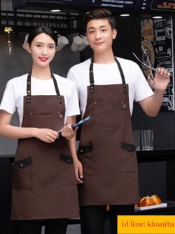 ผ้ากันเปื้อนพนักงานเสริฟ ร้านกาแฟ แบบเต็มตัว