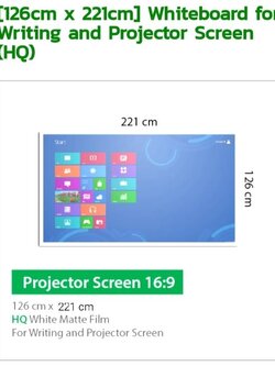 HQ (High Quility) Film/Projector Screen 16:9/Whiteboard for Writing and Projector Screen