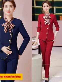 ชุดสูทกางเกง ชุดพนักงานต้อนรับ ชุดพนักงานขาย ชุดพนักงานห้างสรรพสินค้า