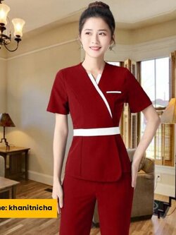 ชุดฟอร์มพนักงาน ชุดพนักงานร้านนวดสปา เสริมสวย คลินิกความงาม