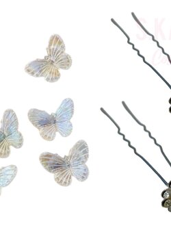 กิ๊บติดผม เครื่องประดับ ผี้เสื้อ มุกเพชร