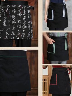 ผ้ากันเปื้อนพนักงานร้านอาหารญี่ปุ่น เกาหลี ผ้ากันเปื้อนพนักงานเสริฟร้านซูชิ