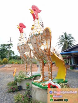 ไก่กระจกคู่เงินทอง ขนาด3.2เมตร