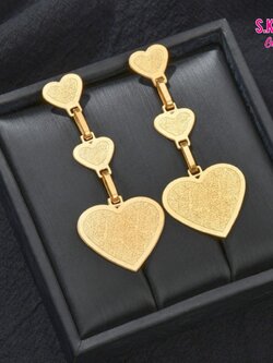 ต่างหู หัวใจ Heart Stainless Steel Earrings (SKU-05952)