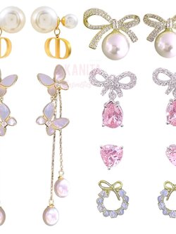 ต่างหู ตุ้มหู เพชร ไข่มุก ใส่ออกงาน งานแต่ง เครื่องประดับ Jewel Earrings