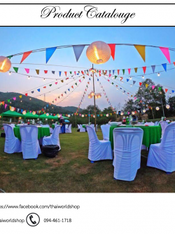 ธงราว ธงสามเหลี่ยม ธงริ้ว ธงงานวัด 7 สี หนา-ยาว พิเศษ