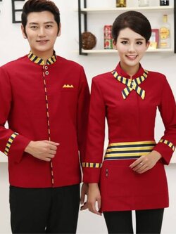 ชุดฟอร์มพนักงาน เสื้อพนักงานเสริฟ ชุดพนักงานร้านอาหาร ร้านกาแฟ รีสอร์ท