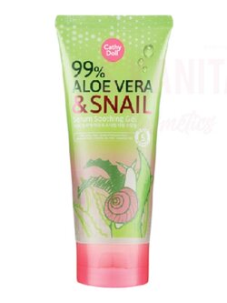 Cathy Doll เคที่ดอลล์ เจลว่านหางจระเข้สเนล บำรุงผิวกาย (60 กรัม) 99% Aloe Vera & Snail Serum Soothing Gel (60 G)