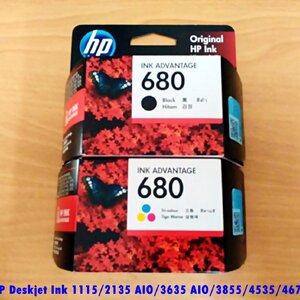 ตลับหมึกพิมพ์อิงค์เจ็ท HP 680 (ดำ+สี) - 2 กล่อง