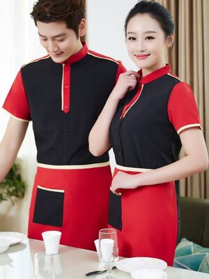 ชุดพนักงานเสริฟ ชุดพนักงานร้านอาหาร ร้านกาแฟ