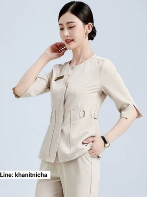 ชุดพนักขายเครื่องสำอาง ศัลยกรรมตกแต่งทันตกรรม ศูนย์สปา คลับ ศูนย์พักฟื้น ชุดนวดสปา ชุดพนักงานสักคิ้ว