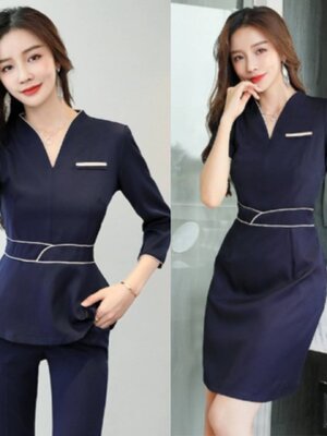 ชุดคลินิกความงาม ชุดพนักงานต้อนรับ ชุดสปา