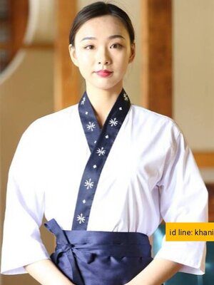 ชุดพนักงานร้านอาหารญี่ปุ่น เกาหลี ชุดพนักงานเสริฟร้านอาหารญี่ปุน สีขาว สีกรม สีแดง สีดำ