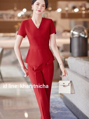 ชุดสูทกระโปรง ชุดสูทกางเกง ชุดพนักงานต้อนรับโรงแรม ชุดคลินิกความงาม