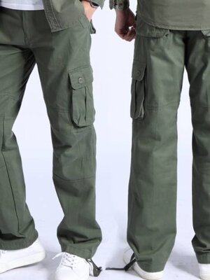 กางเกงช่าง กางเกงคนสวน กางเกงทหารสีเขียวขี้ม้า กระเป๋าอาร์มเข่า