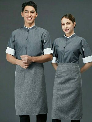 เสื้อเชฟสีเทา เสื้อกุ๊ก ชุดเชฟ