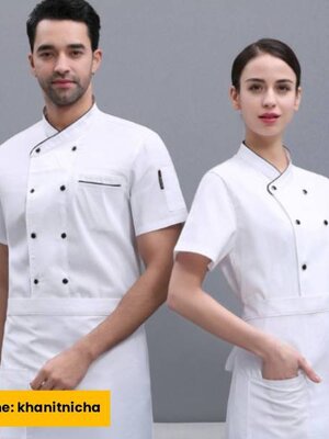 เสื้อเชฟโรงแรม เสื้อเชฟร้านอาหาร เชฟมิชลิน มีระบายอากาศ