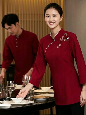 เสื้อพนักงานร้านอาหารจีน ภัตตาคารจีน โรงน้ำชา