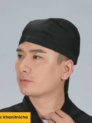 ผ้าโพกหัวร้านอาหารญี่ปุ่น หมวกเชฟญี่ปุ่น เกาหลี สีดำ สีขาว