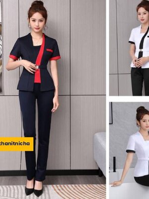 ชุดคลินิกความงาม ชุดนวดสปา ชุดพนักงานต้อนรับ