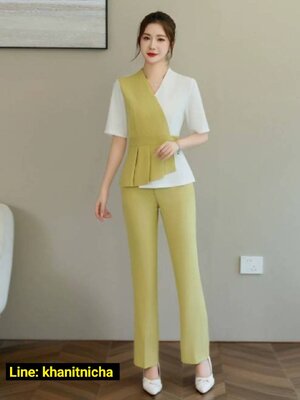 ชุดพนักงานร้านนวดเท้า ร้านเสริมสวยสไตล์ใหม่ ชุดพนักงานนวดสปา แช่เท้า นวด สปา เพื่อสุขภาพ ชุดคลับสุขภาพ